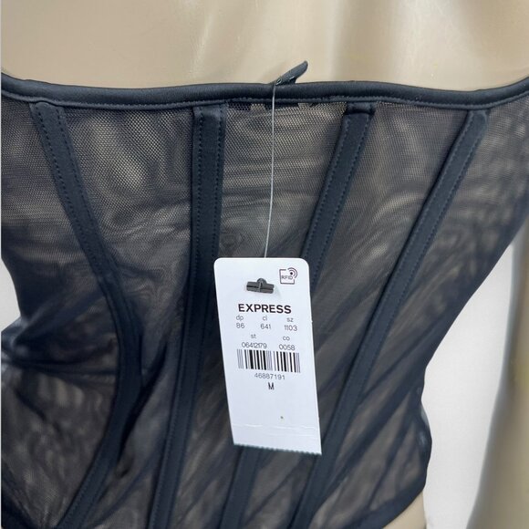 NWT EXPRESS Black Corset Top M - Picture 6 of 10